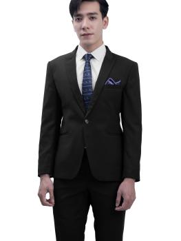 Bộ Suit Đen Dày Vengoc Một Nút TGS146